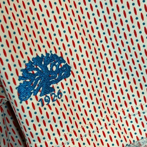 FootJoy Polo Shirt XL Red Geometric Performance Golf Preppy Stretch - Picture 5 of 10